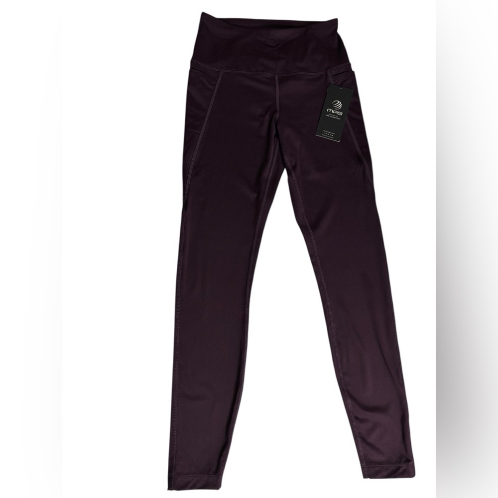 MPG Sport Leggings Women Small Petite Burgundy High Rise NWT